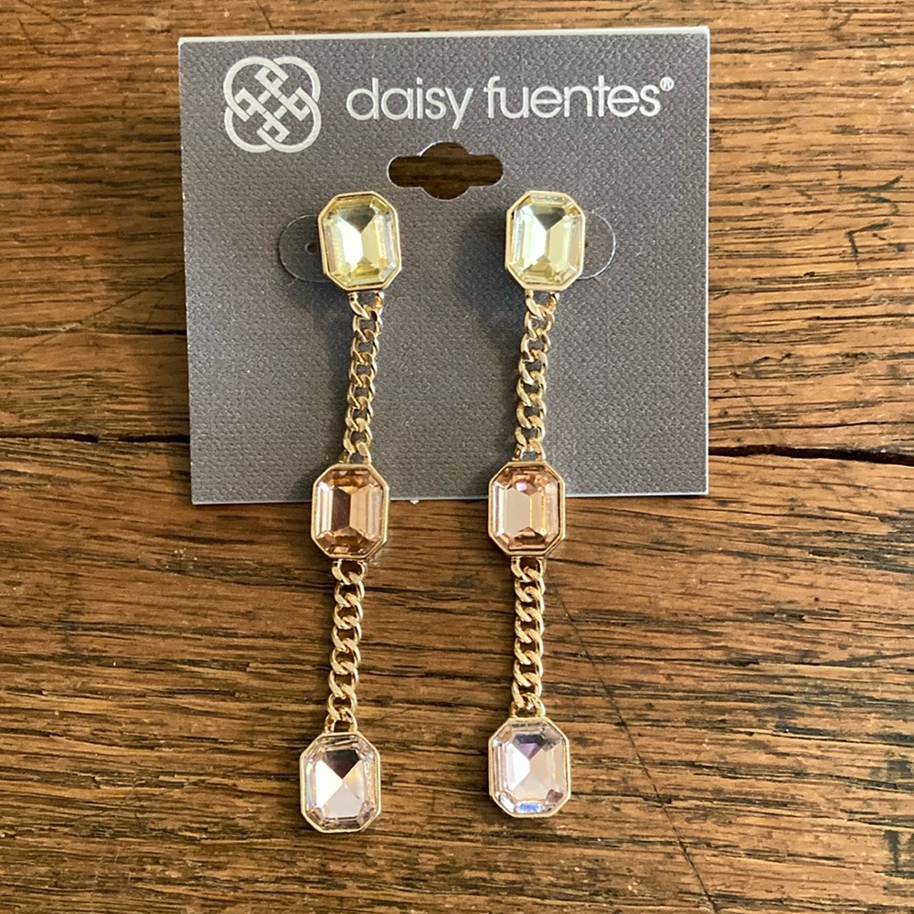 Daisy Fuentes Multicolor Crystal Dangle Earrings NWT